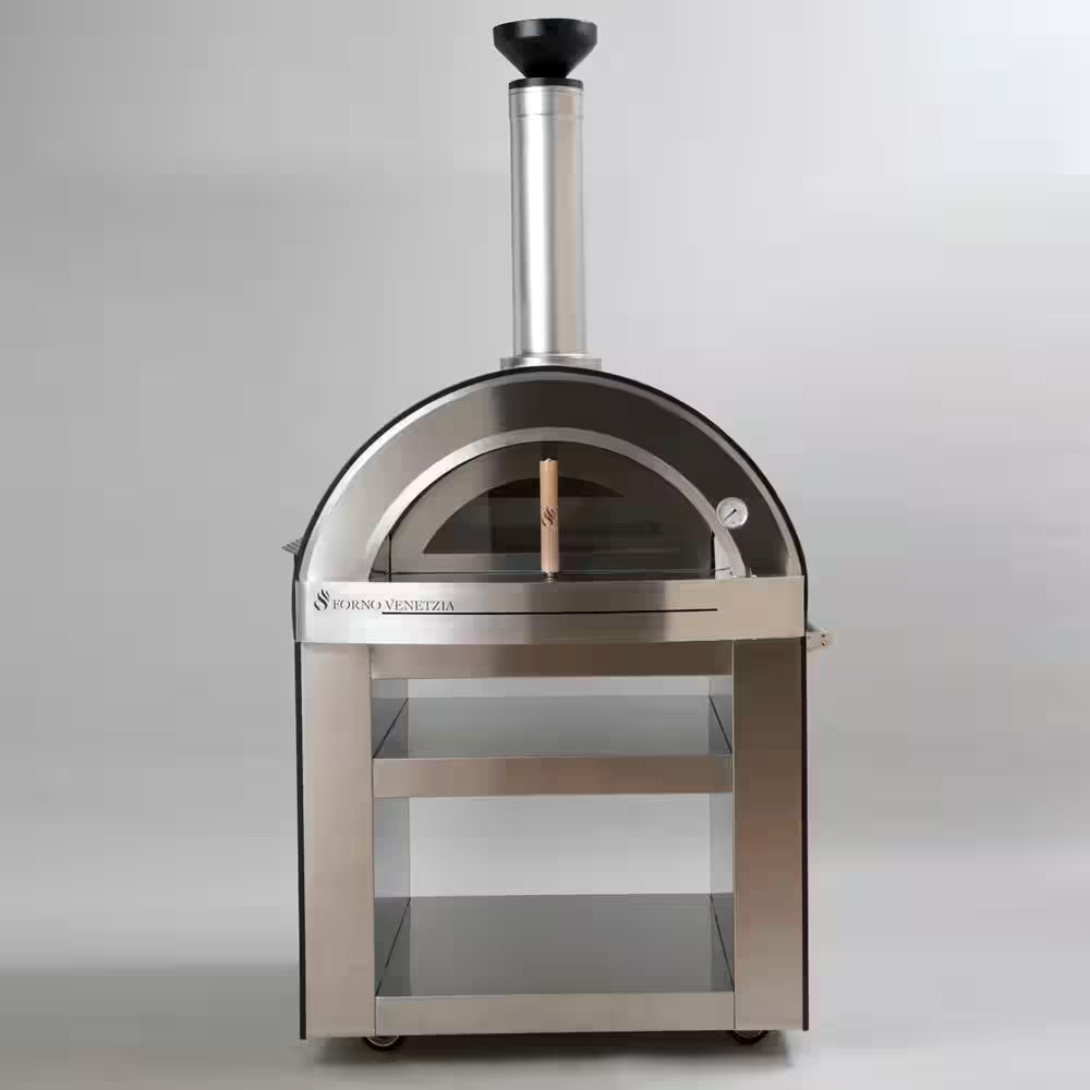 Torino 500 24 In. X 32 In. Wood Fired Oven with Cart in Copper