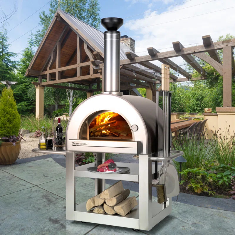Stainless Steel Free Standing Wood Burning Pizza Oven