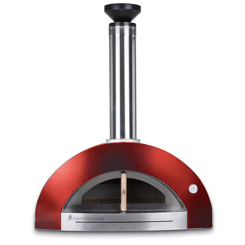 Bellagio 32 In. X 36 In. Counter Top Oven, Wood Fired, Outdoor Pizza Oven in Red