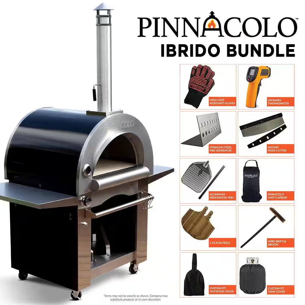 IBRIDO (Hybrid) Wood and Gas Outdoor Pizza Oven with Accessories