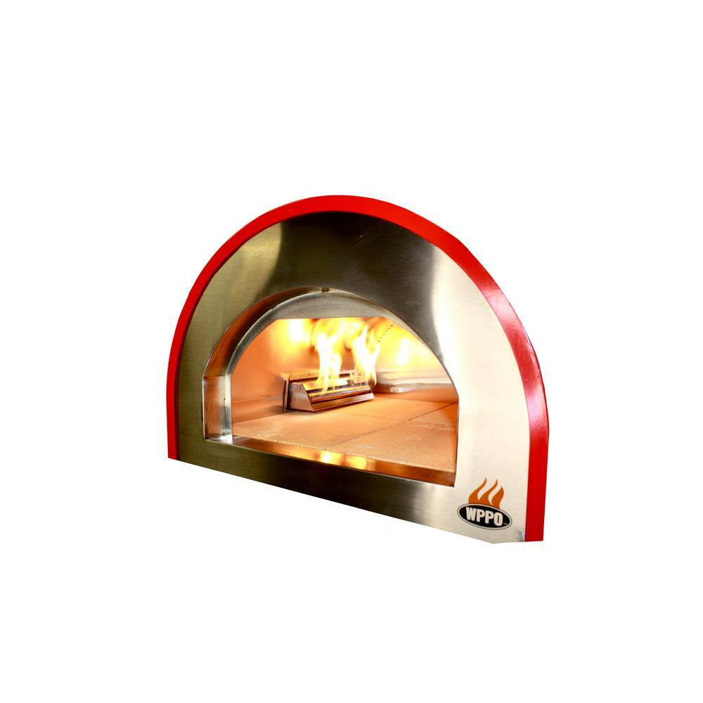 WKE-04WG-RED, 25 In. Multi-Fuel-Wood or Propane, Outdoor Pizza Oven Red, 71 In. W X 27 In. W X 30 In. D Burner Included