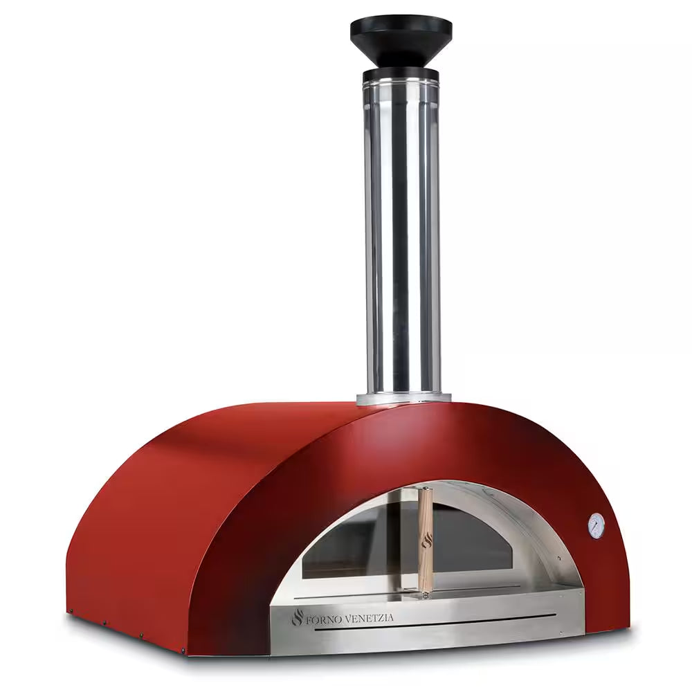Bellagio 32 In. X 36 In. Counter Top Oven, Wood Fired, Outdoor Pizza Oven in Red