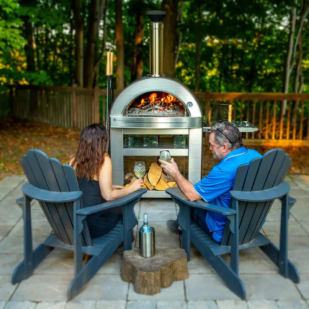 Torino 500 24 In. X 32 In. Wood Fired Oven with Cart in Copper