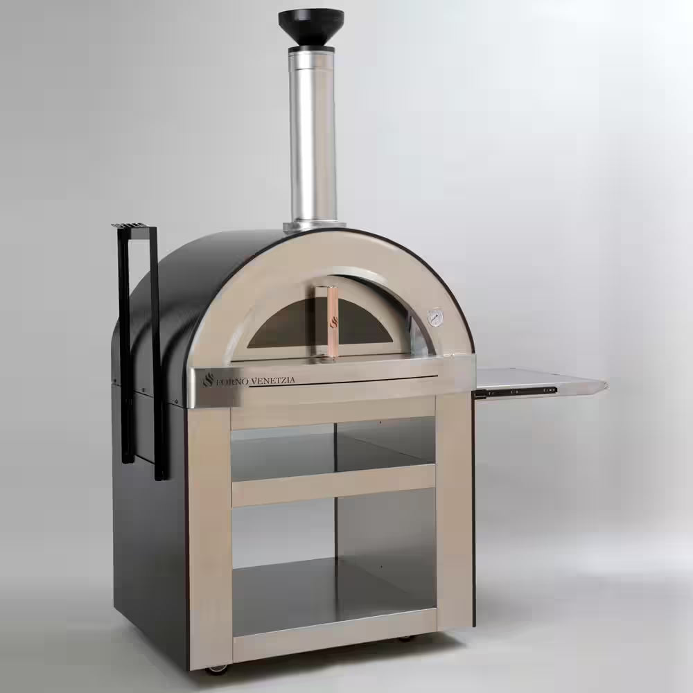 Torino 500 24 In. X 32 In. Wood Fired Oven with Cart in Copper