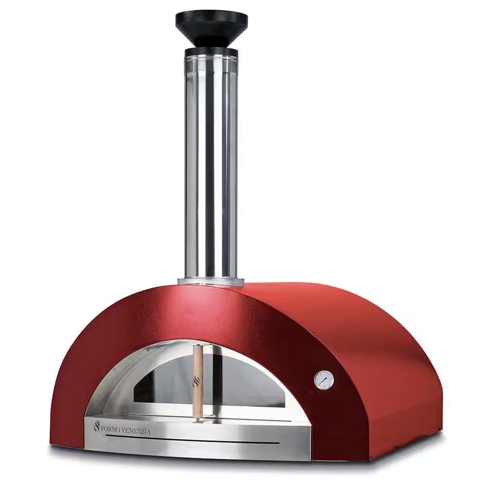 Bellagio 32 In. X 36 In. Counter Top Oven, Wood Fired, Outdoor Pizza Oven in Red